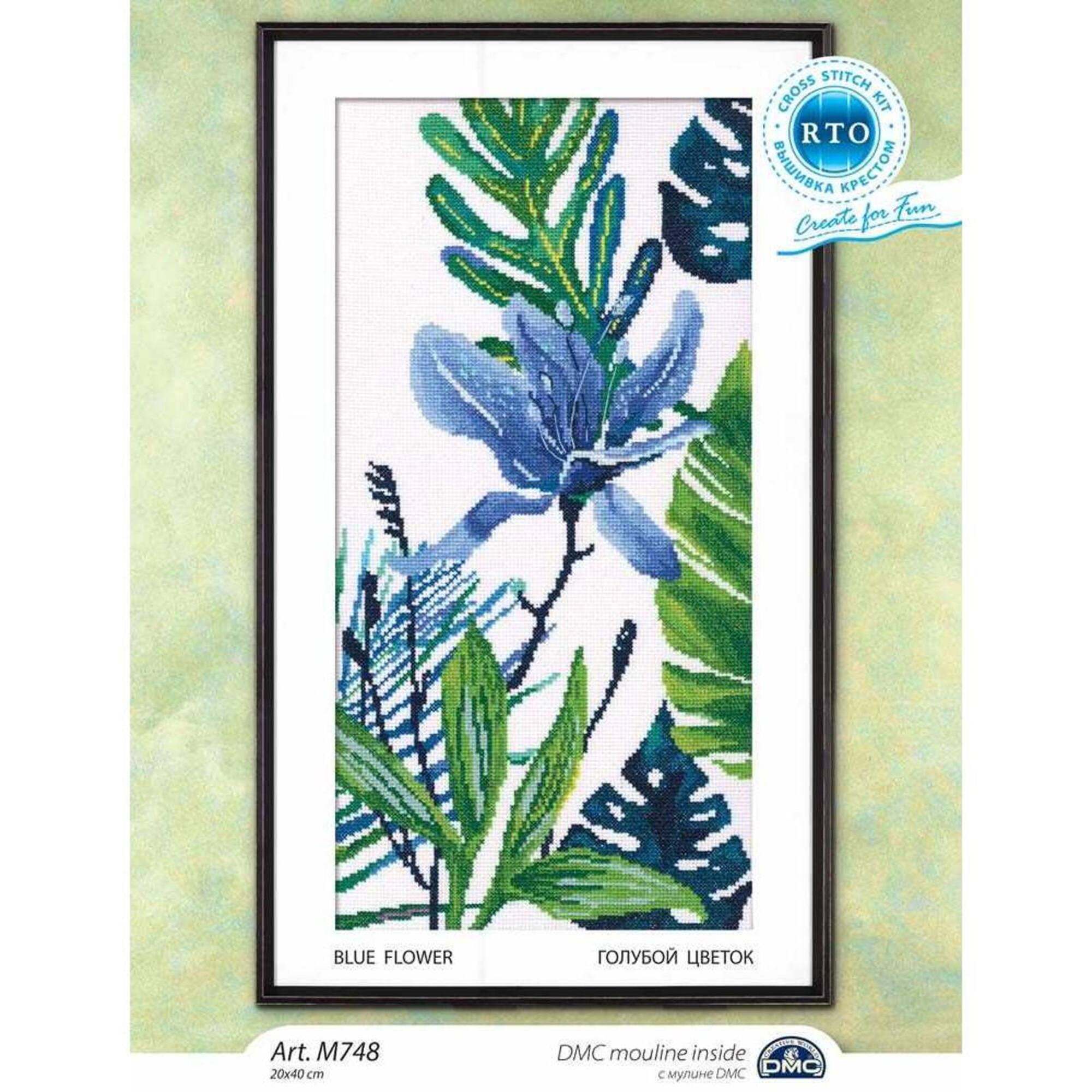 RTO Blue Flower 2 Counted Cross Stitch Kit